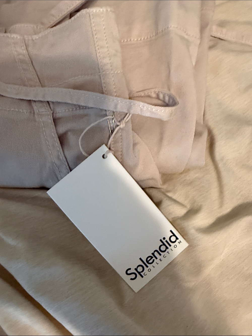 Splendid Beige Long Drawstring Shorts - Picture 7 of 7